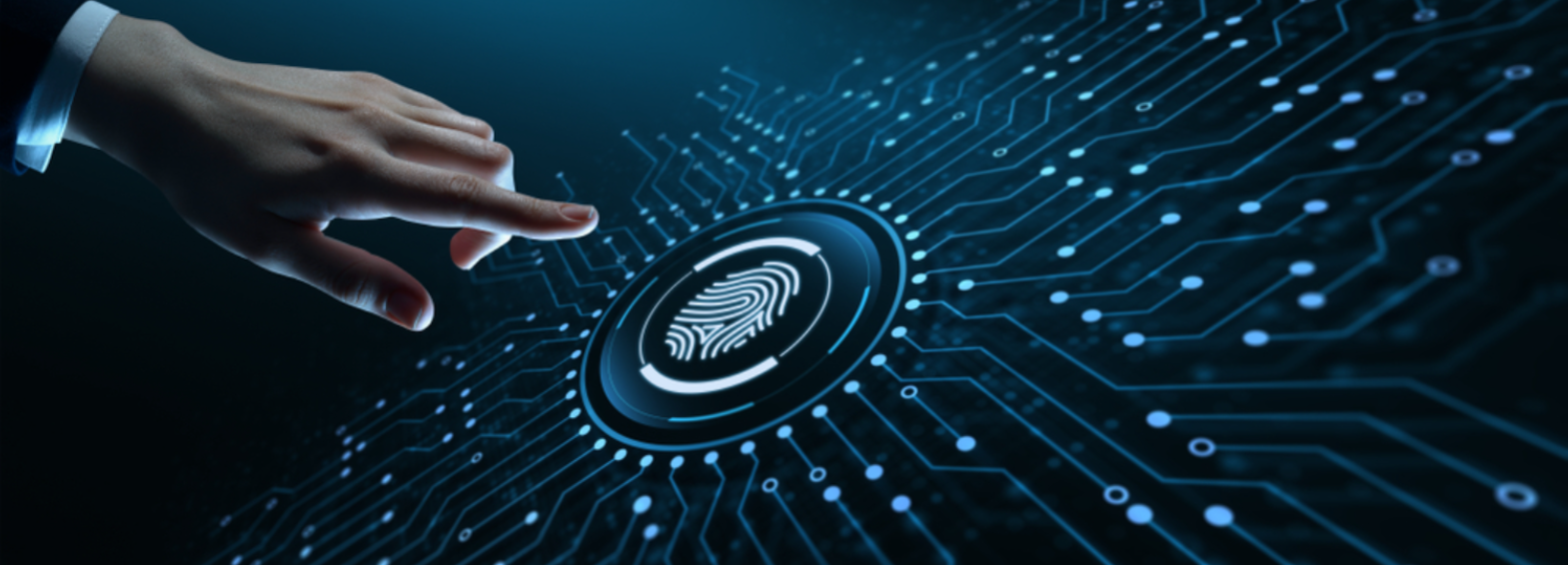 image of man touching a fingerprint 