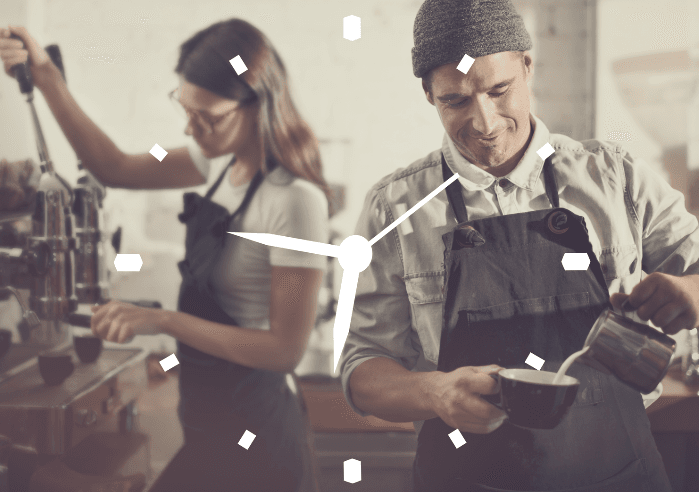 two people in a kitchen